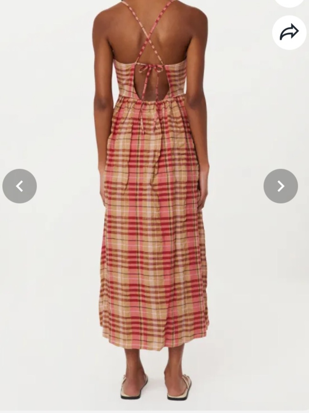 Frank & Oak Pink and Tan Plaid Maxi Dress - Picture 3 of 6